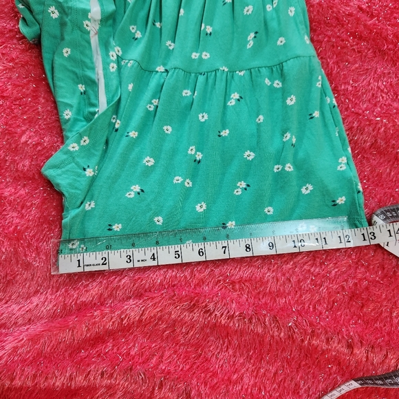 ARIZONA JEAN CO GREEN FLORAL PRINT ROMPER SIZE SMALL - Picture 12 of 16